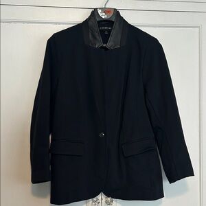 Lane Bryant Black Jacket with Faux Leather Trim